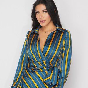 Collared Wrap Top